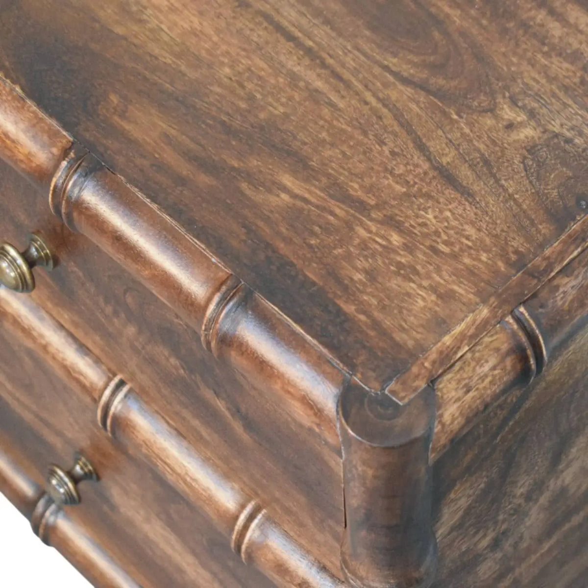 Bamboo Frame Nightstand in Roasted Almond | Bedside Table