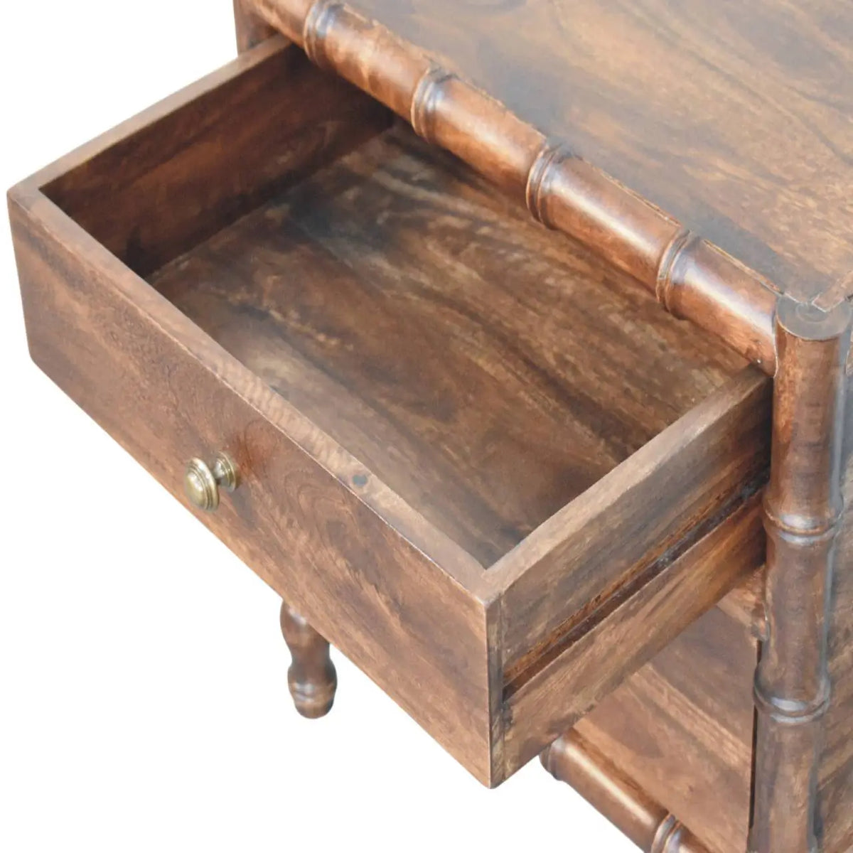 Bamboo Frame Nightstand in Roasted Almond | Bedside Table
