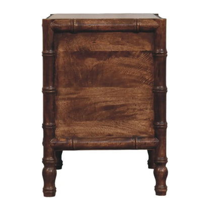 Bamboo Frame Nightstand in Roasted Almond | Bedside Table