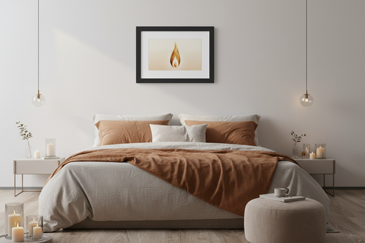 Abstract Candle Flame Framed Wall Art | Luxury Print