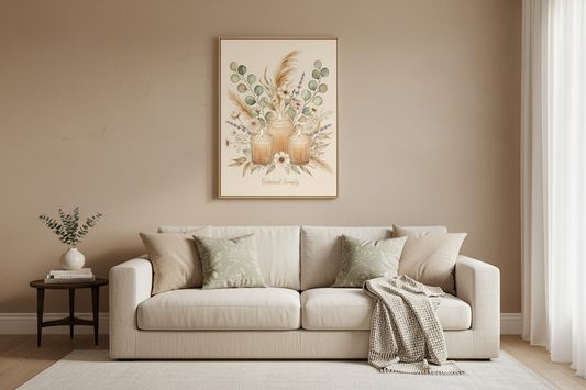 Botanical Candle Jars Framed Wall Art | Luxury Print