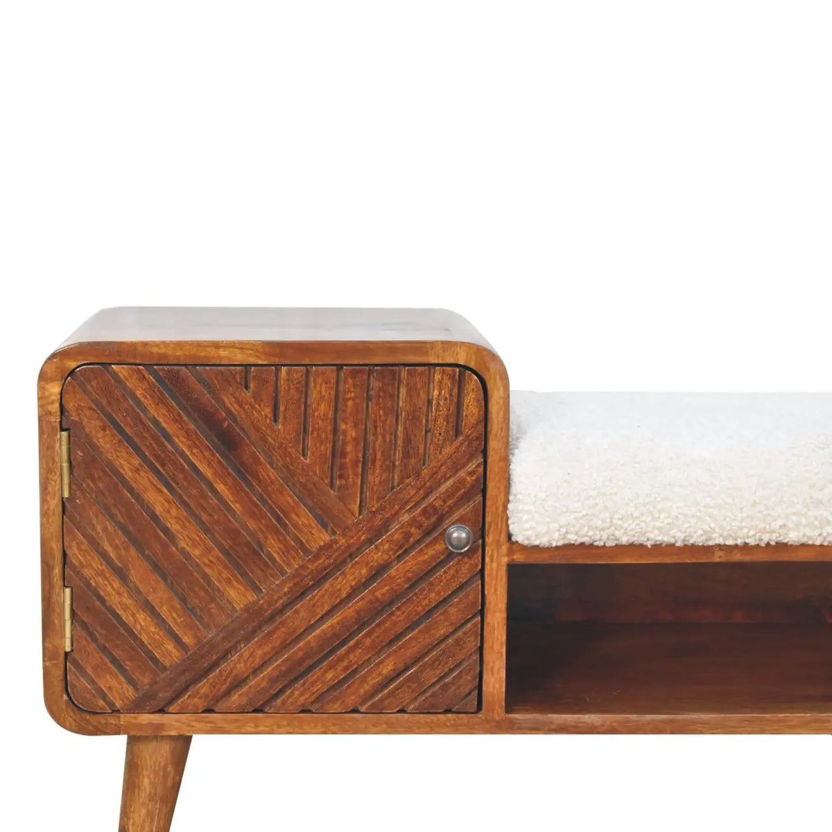 Boucle Carved Chestnut Telephone Side Table