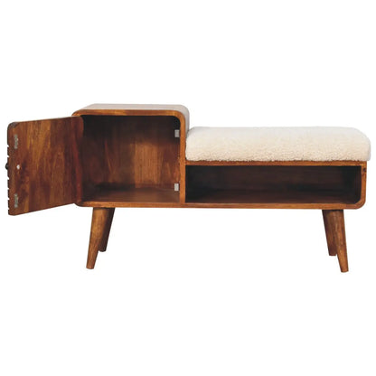 Boucle Carved Chestnut Telephone Side Table
