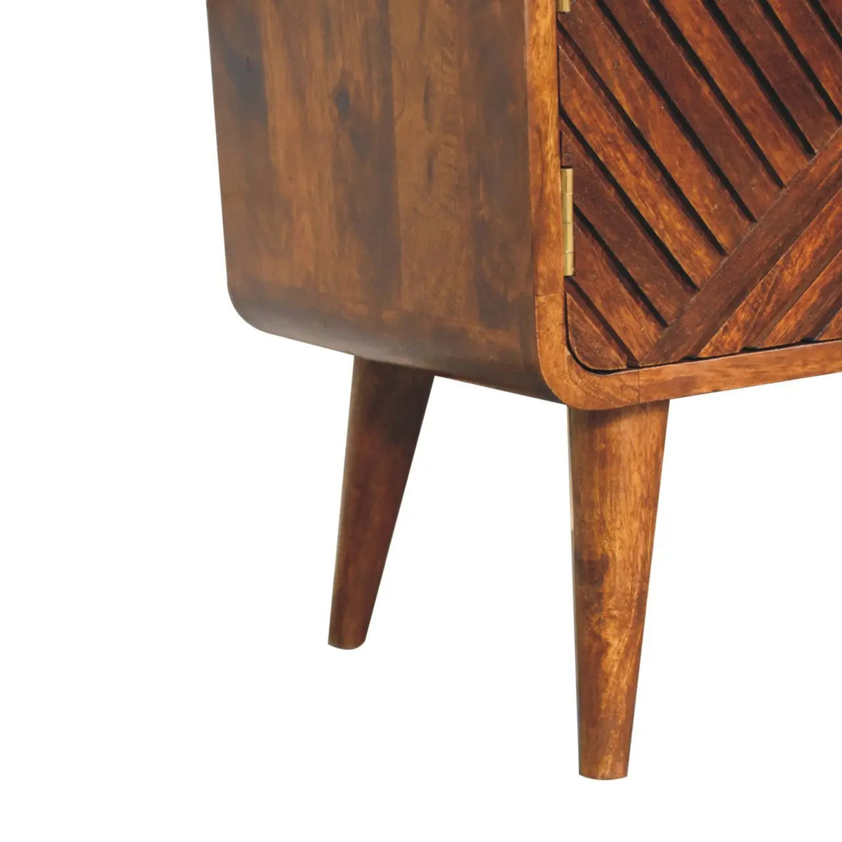 Boucle Carved Chestnut Telephone Side Table