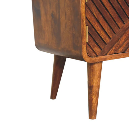 Boucle Carved Chestnut Telephone Side Table