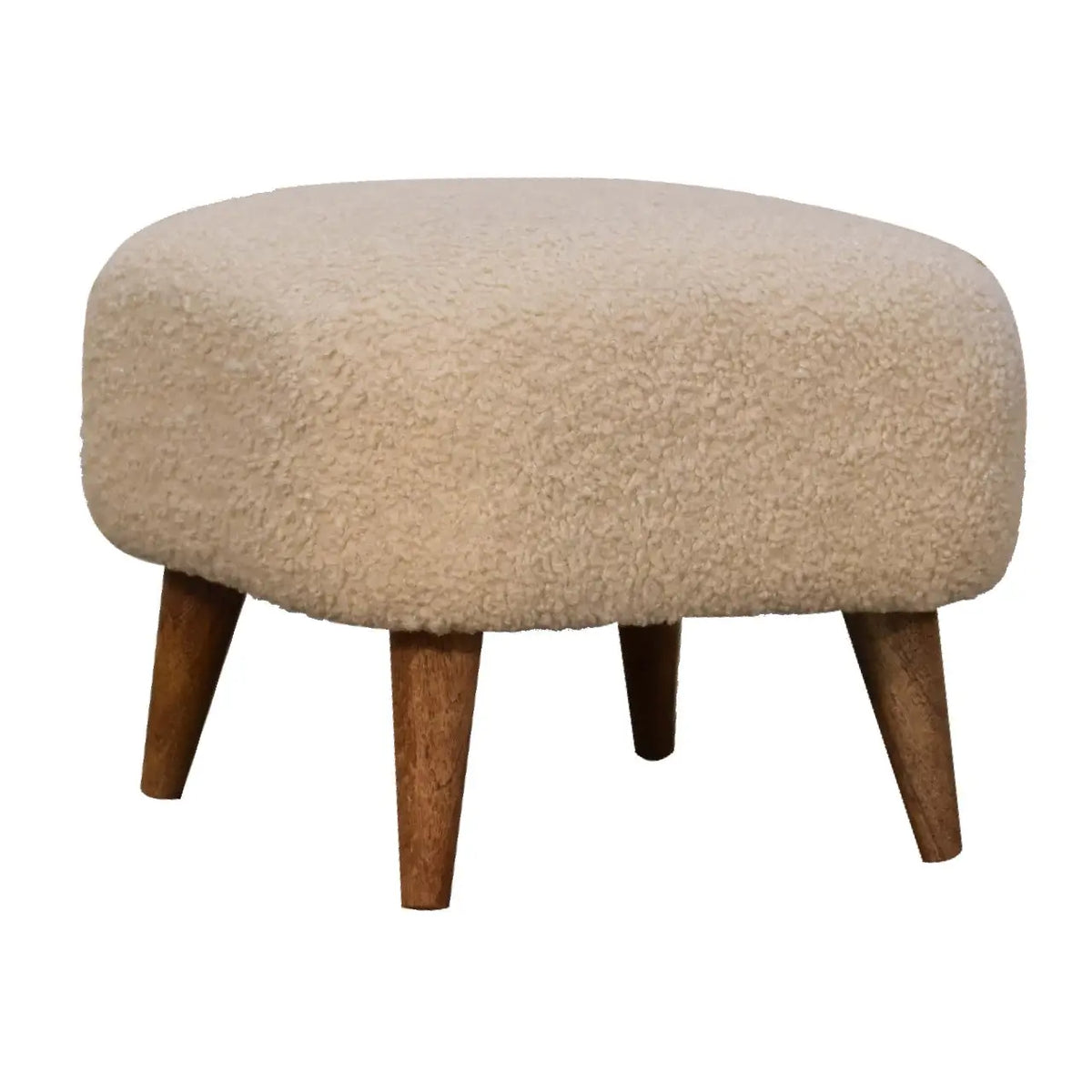 Boucle Cream Square Footstool | Ottoman