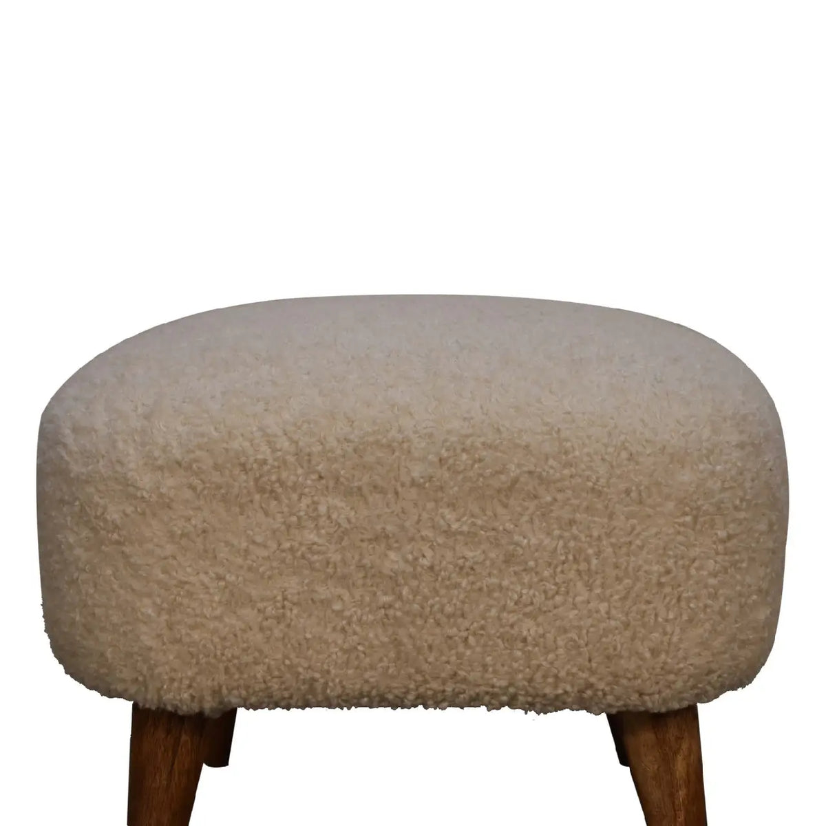 Boucle Cream Square Footstool | Ottoman