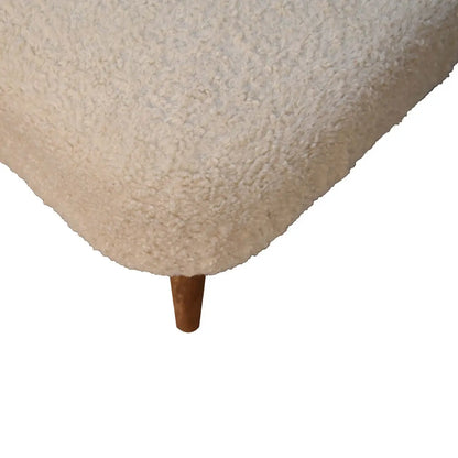 Boucle Cream Square Footstool | Ottoman