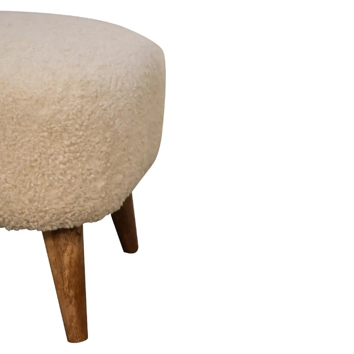 Boucle Cream Square Footstool | Ottoman