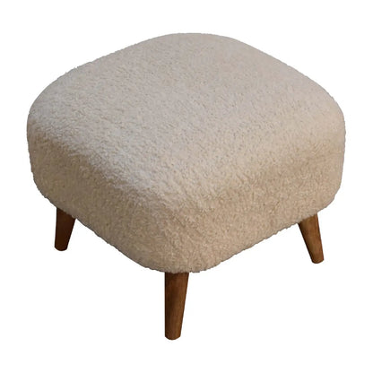 Boucle Cream Square Footstool | Ottoman