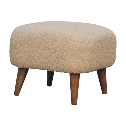 Boucle Cream Square Footstool | Ottoman