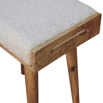 Boucle Cream Tray Style Footstool | Ottoman