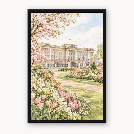 Buckingham Palace Gardens framed wall art by Livvat, black frame