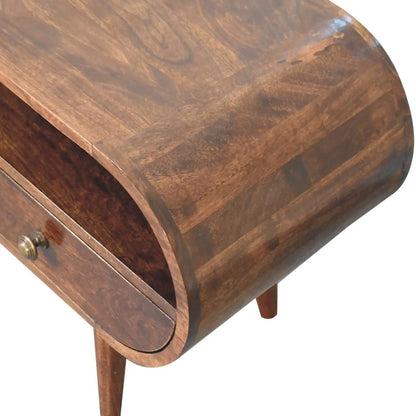 California Walnut Circular TV Stand