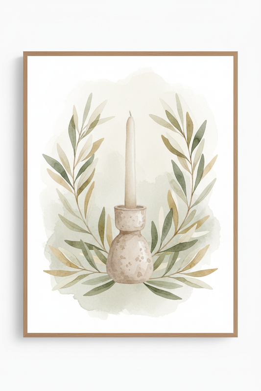 Ceramic Candle Olive