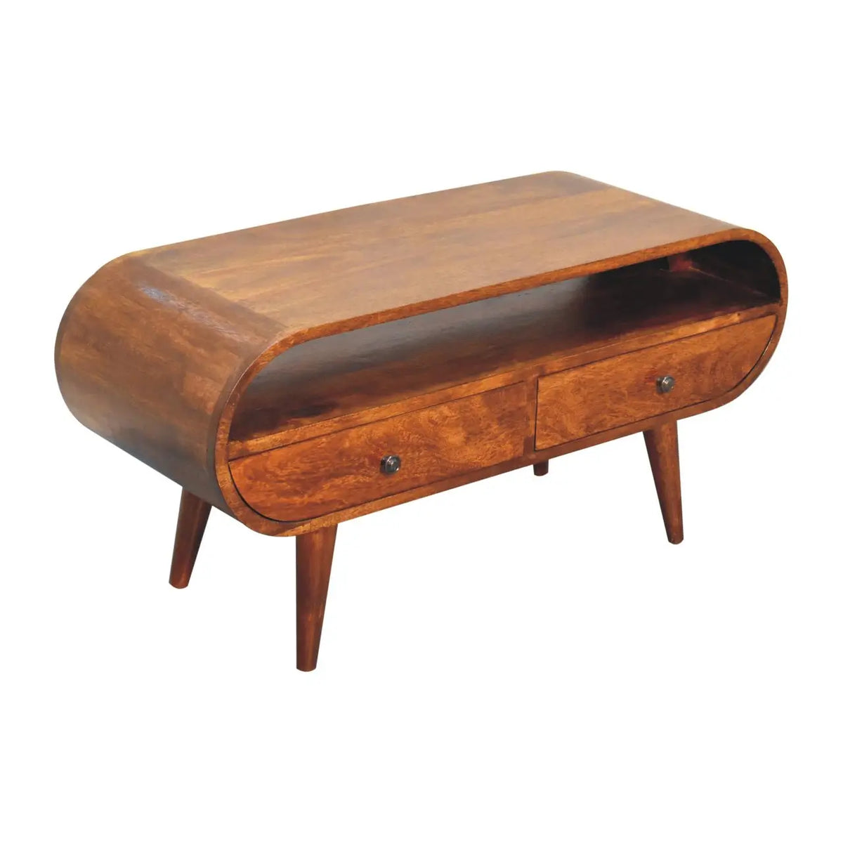 Chestnut Circular TV Stand | Media Unit