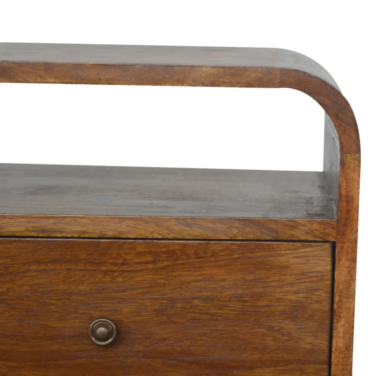 Chestnut Curve 2 Drawer Bedside Table | Nightstand