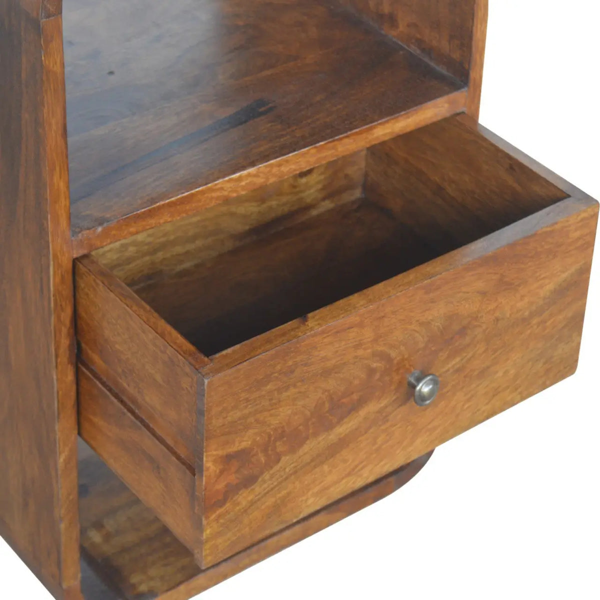 Chestnut Curve 2 Drawer Bedside Table | Nightstand