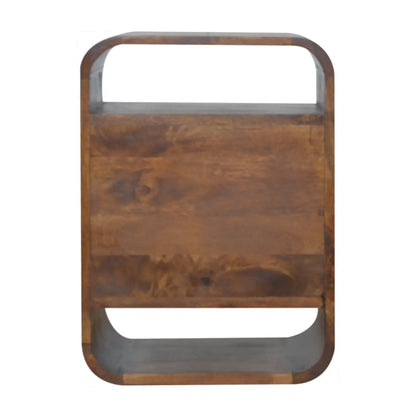 Chestnut Curve 2 Drawer Bedside Table | Nightstand