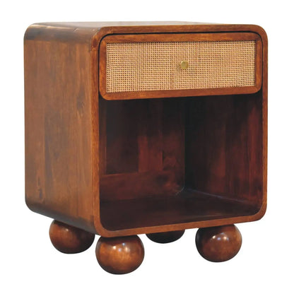 Chestnut Open Woven Bedside Table | Nightstand