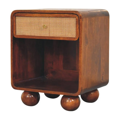 Chestnut Open Woven Bedside Table | Nightstand