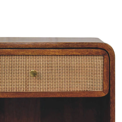 Chestnut Open Woven Bedside Table | Nightstand