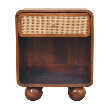Chestnut Open Woven Bedside Table | Nightstand