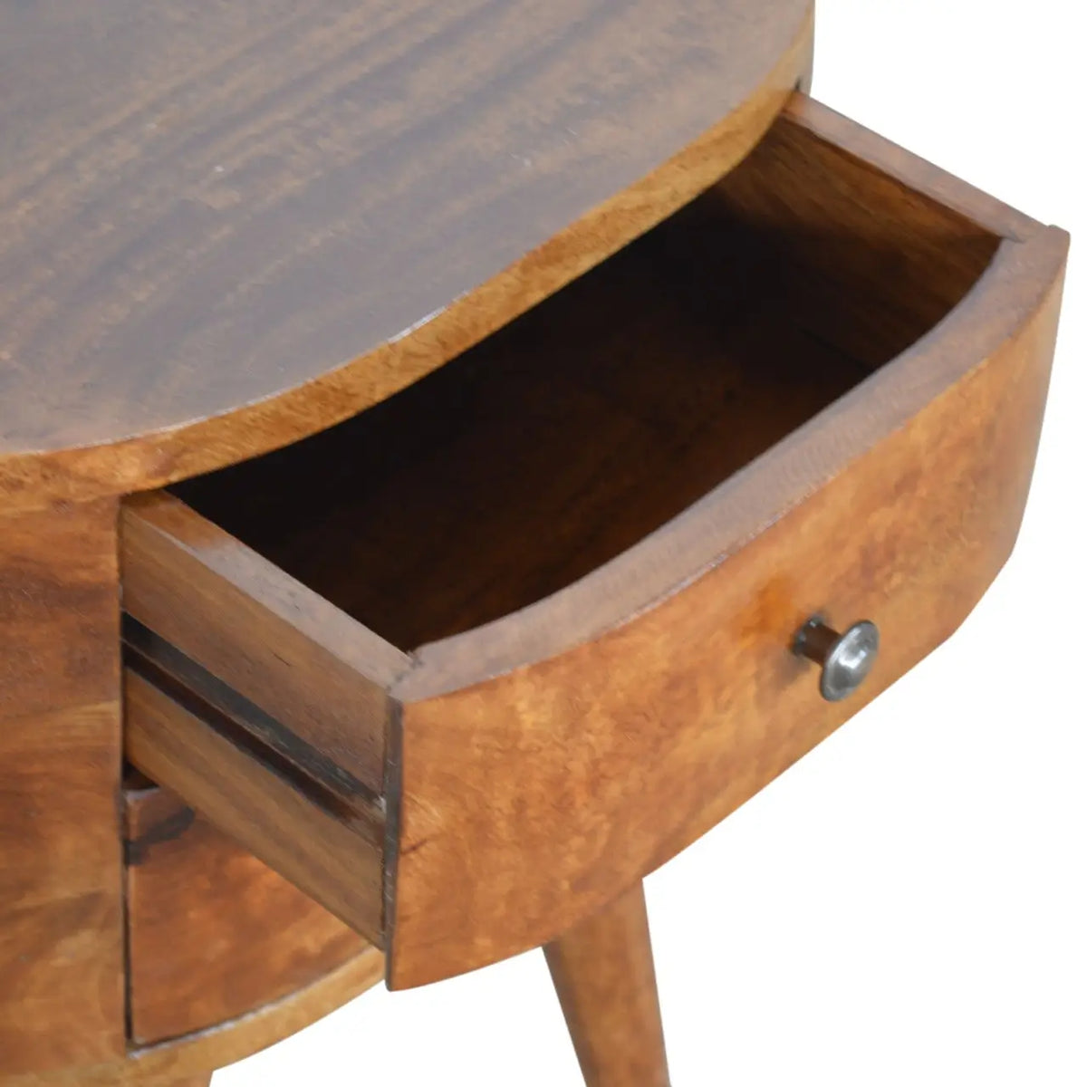 Chestnut Rounded Bedside Table | Nightstand