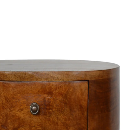 Chestnut Rounded Bedside Table | Nightstand