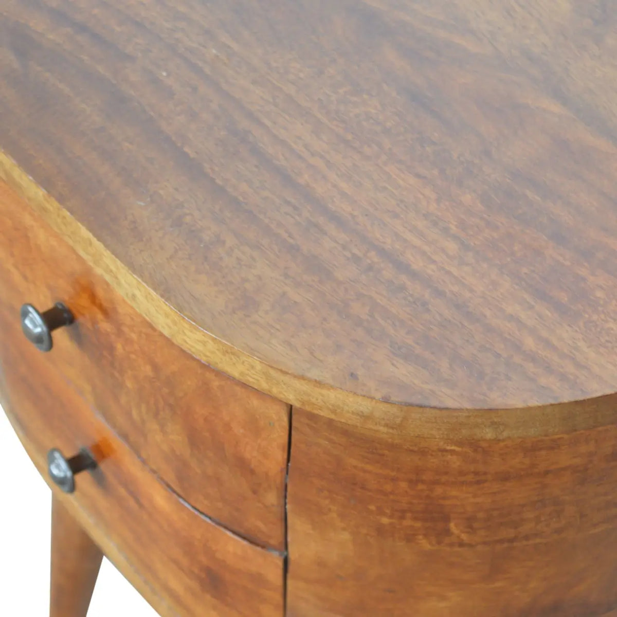 Chestnut Rounded Bedside Table | Nightstand