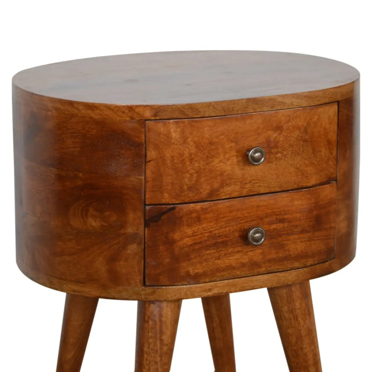 Chestnut Rounded Bedside Table | Nightstand