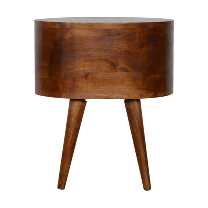 Chestnut Rounded Bedside Table | Nightstand