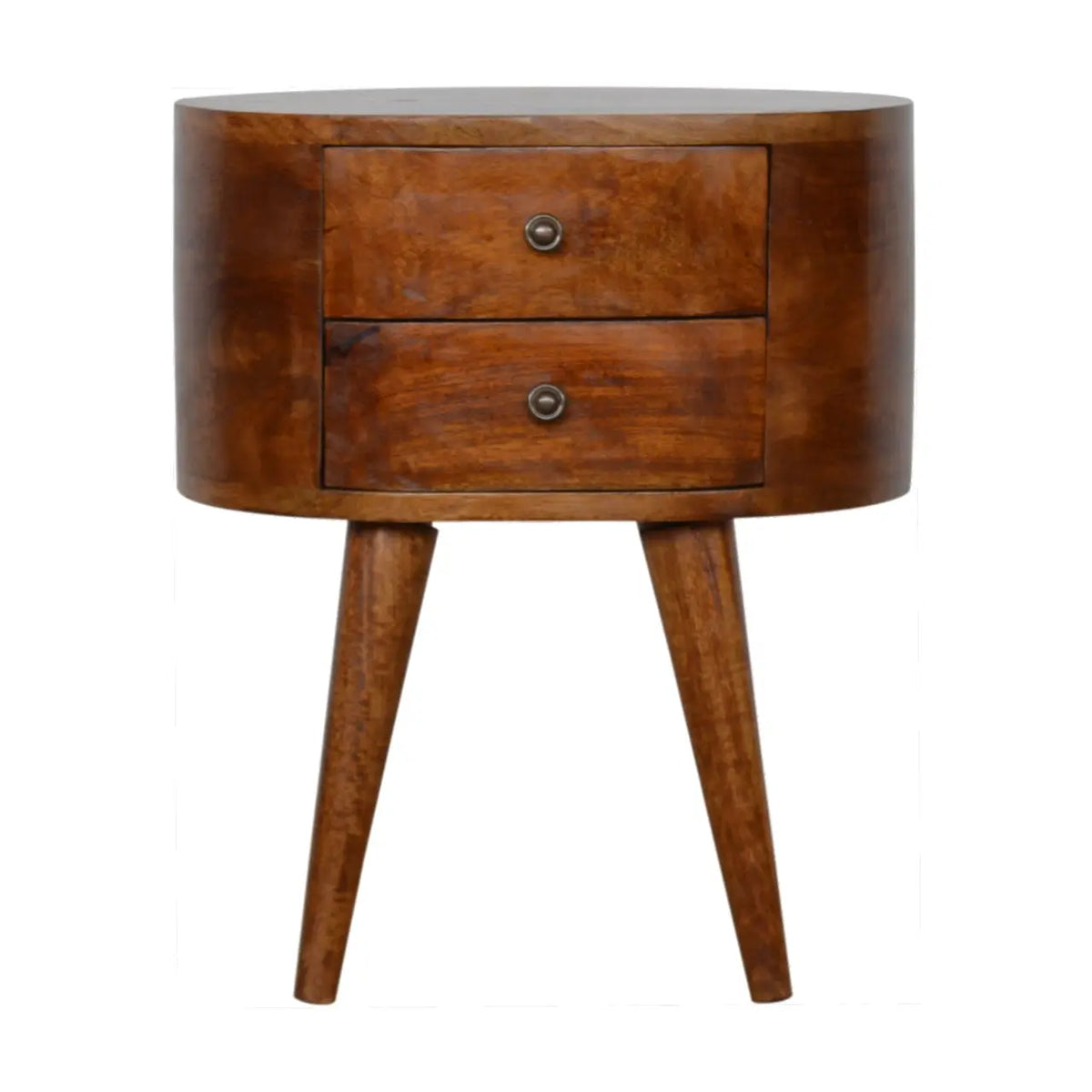 Chestnut Rounded Bedside Table | Nightstand