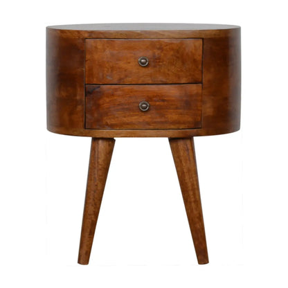 Chestnut Rounded Bedside Table | Nightstand