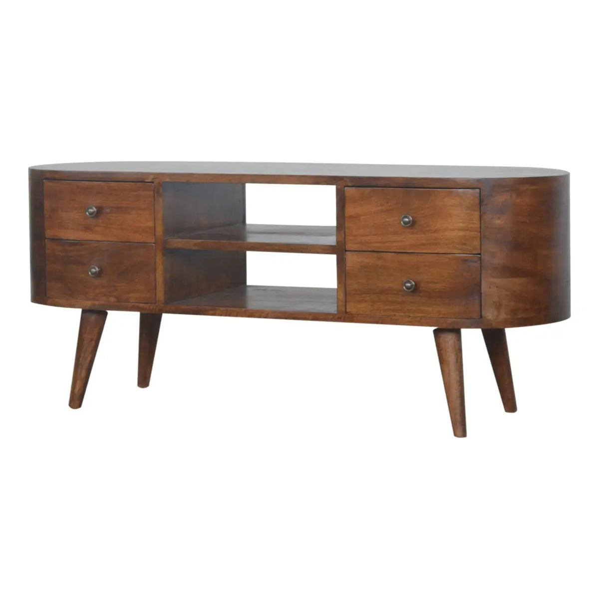 Chestnut Rounded TV Stand | Entertainment Unit