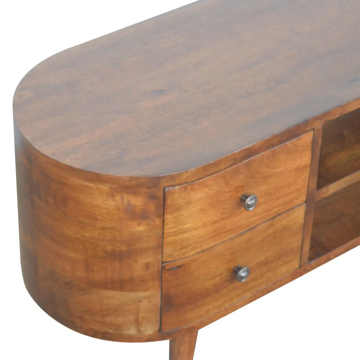 Chestnut Rounded TV Stand | Entertainment Unit