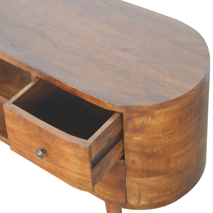 Chestnut Rounded TV Stand | Entertainment Unit