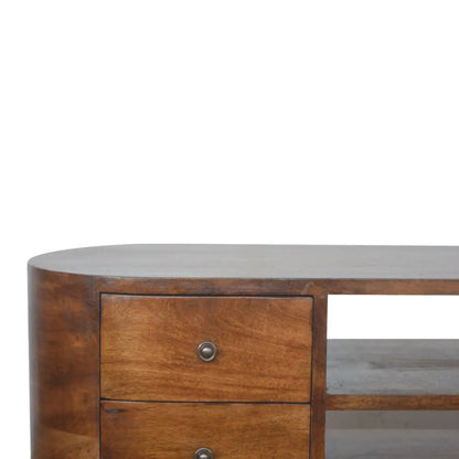 Chestnut Rounded TV Stand | Entertainment Unit
