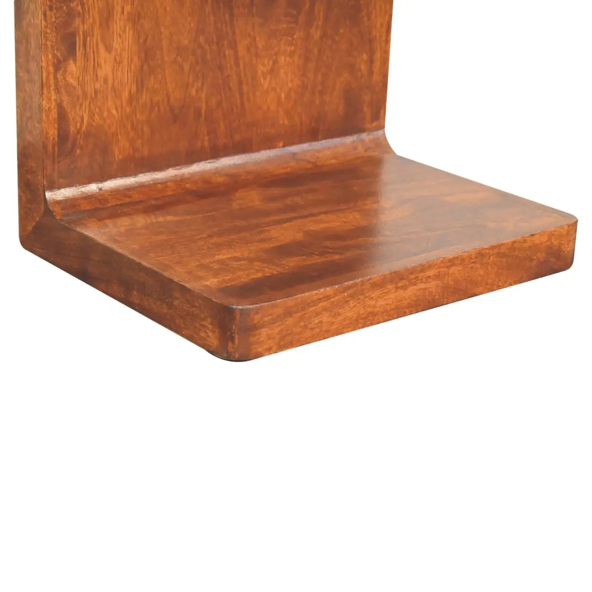 Chestnut T-Bar Rounded Bedside Table | Nightstand