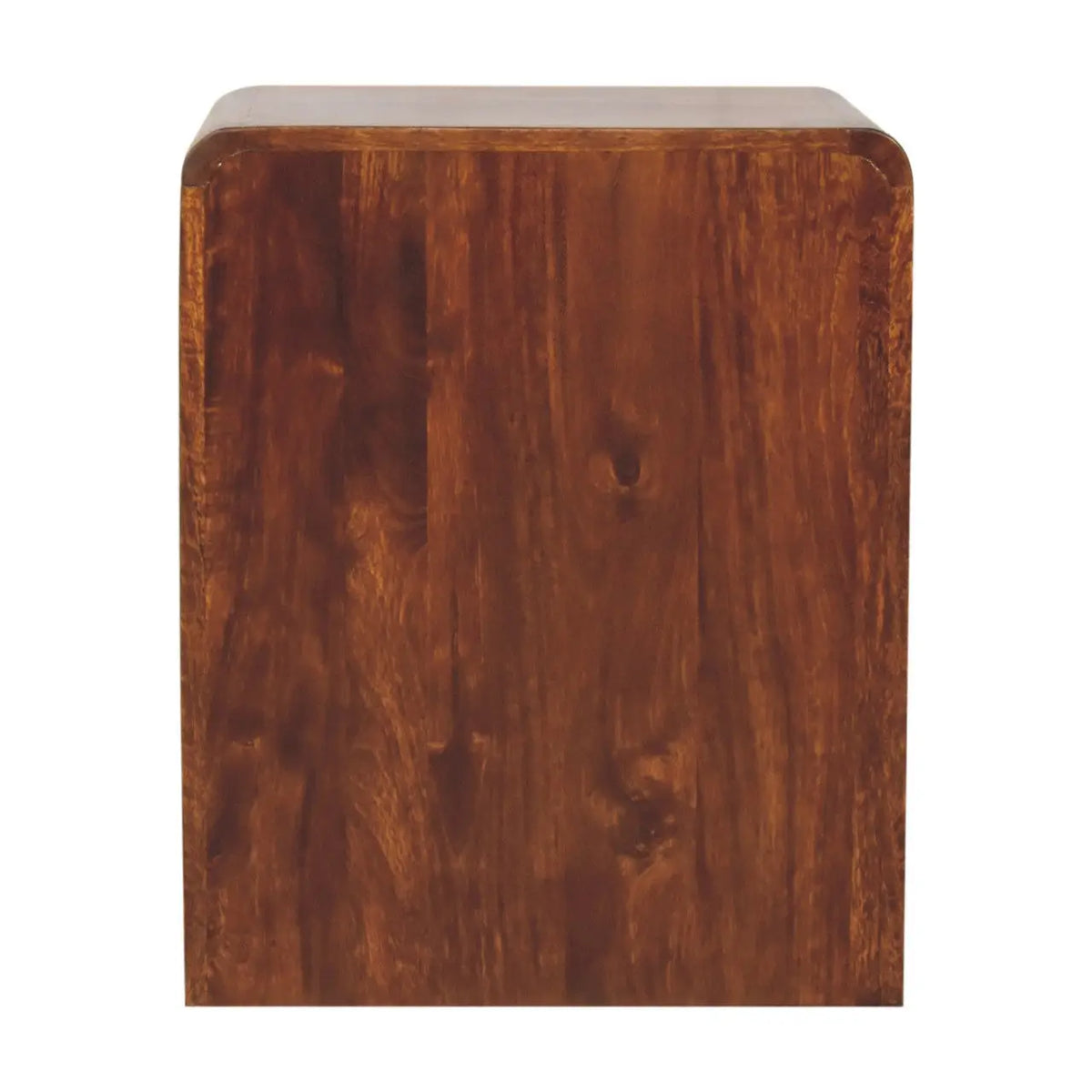 Chestnut T-Bar Rounded Bedside Table | Nightstand