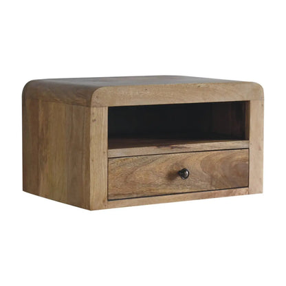 Chunky Oak-ish Floating Bedside Table | Nightstand