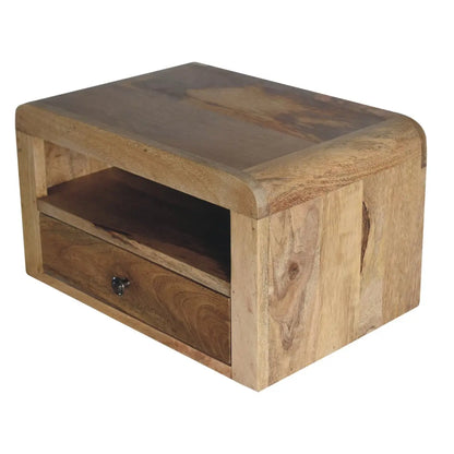 Chunky Oak-ish Floating Bedside Table | Nightstand