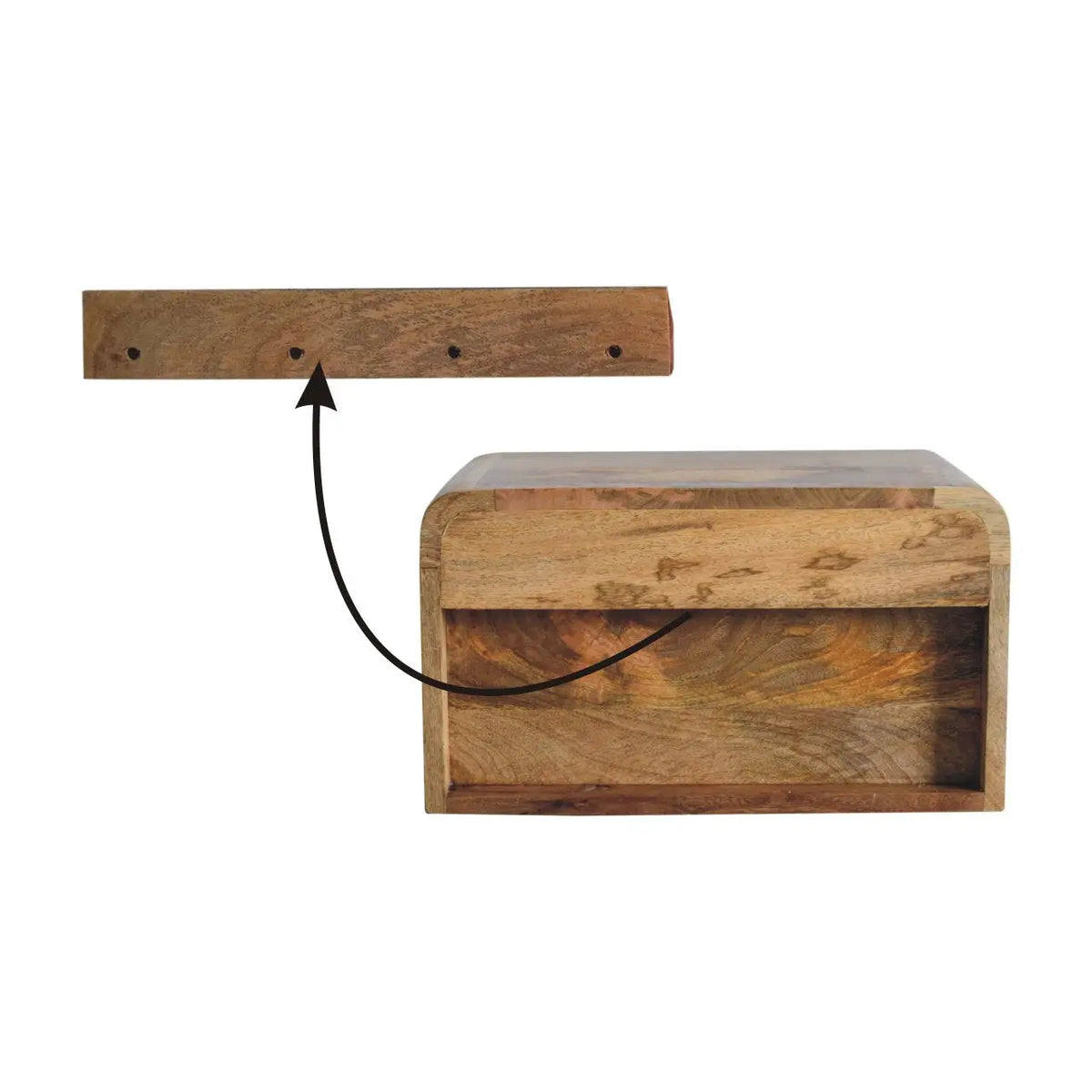 Chunky Oak-ish Floating Bedside Table | Nightstand