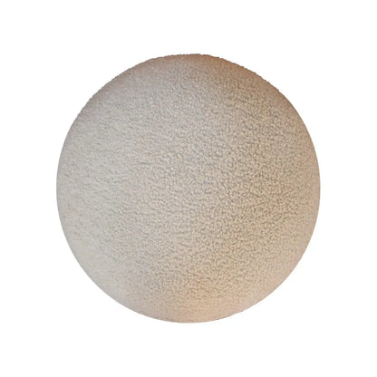 Cream Boucle Rounded Footstool | Ottoman