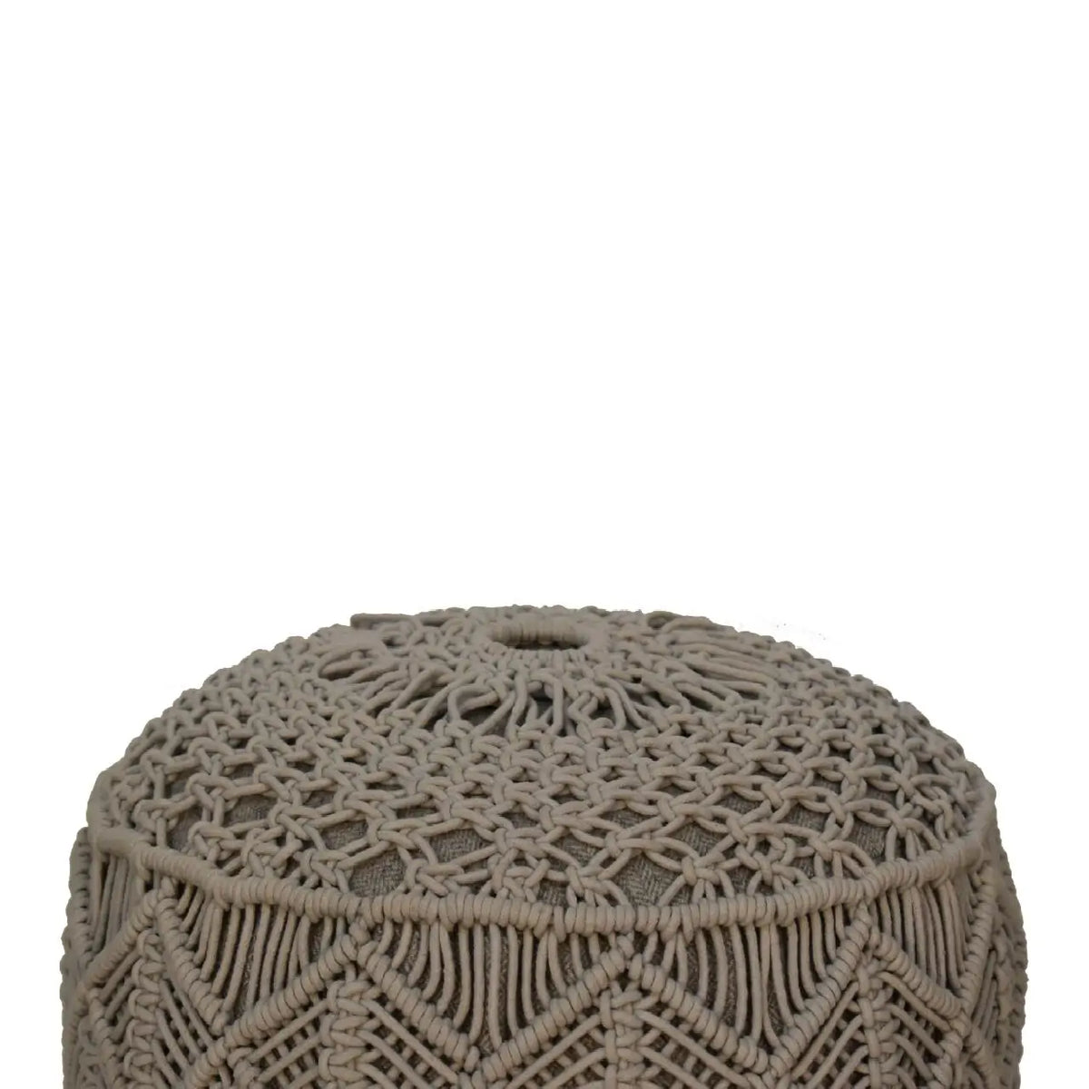 Crotchet Grey Footstool | Ottoman