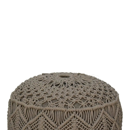 Crotchet Grey Footstool | Ottoman