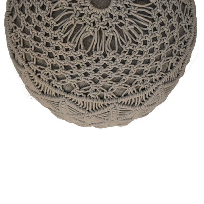 Crotchet Grey Footstool | Ottoman