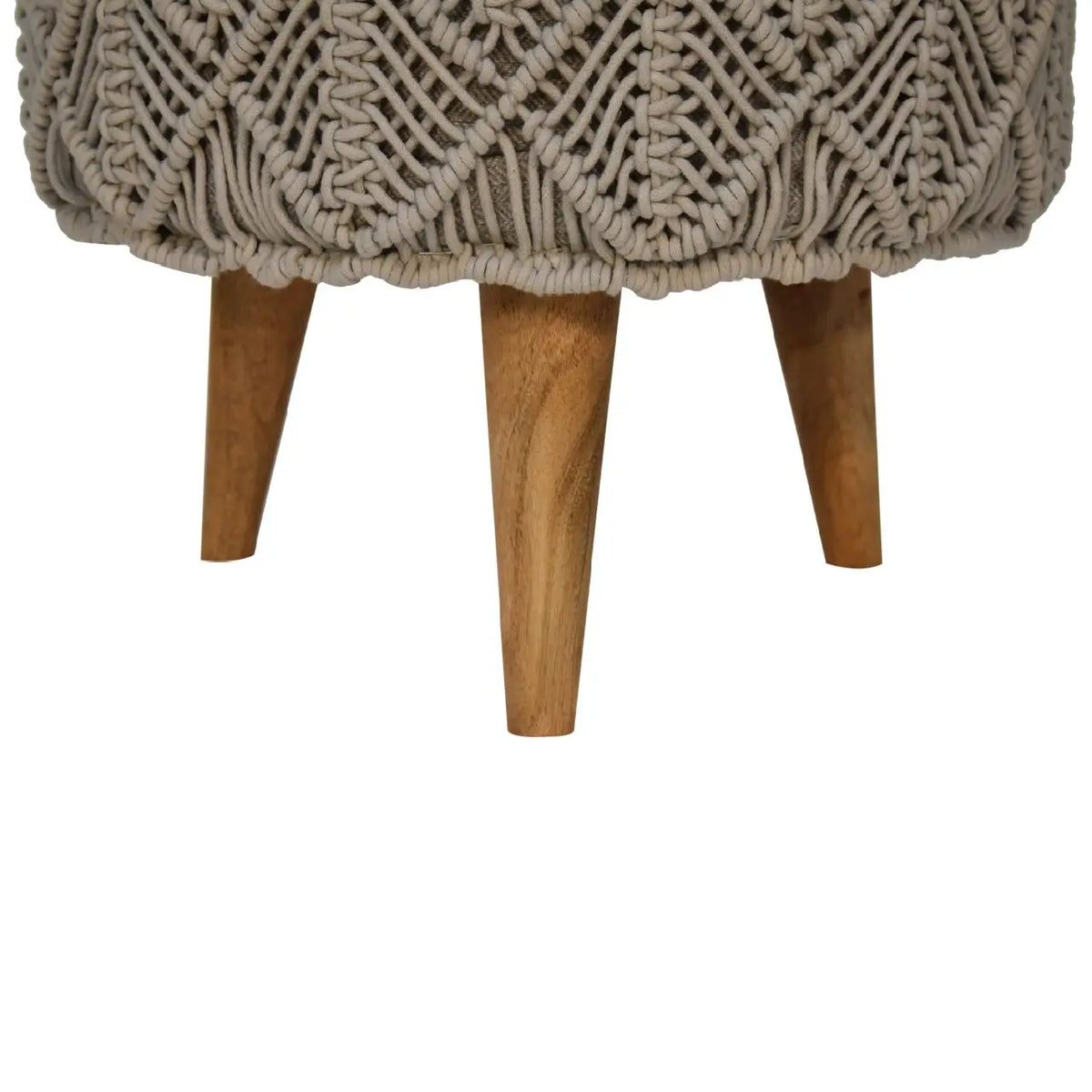 Crotchet Grey Footstool | Ottoman