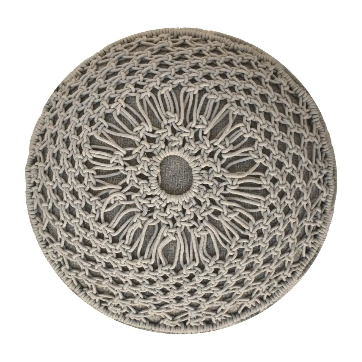 Crotchet Grey Footstool | Ottoman