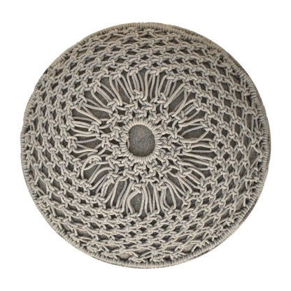 Crotchet Grey Footstool | Ottoman